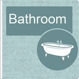 Dementia Friendly Sign Projecting Bathroom Sign Blue