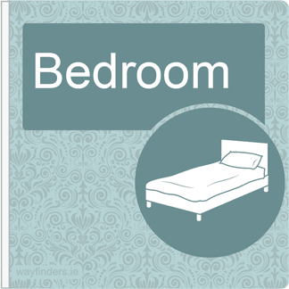 Dementia Friendly Sign Projecting Bedroom Sign Blue