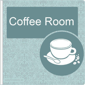 Dementia Friendly Sign Projecting Coffee Room Sign Blue