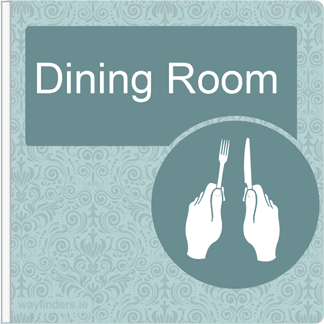 Dementia Friendly Sign Projecting Dining Room Sign Blue