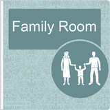 Dementia Friendly Sign Projecting Family Room Sign Blue