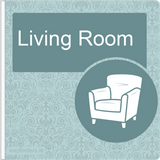 Dementia Friendly Sign Projecting Living Room Sign Blue