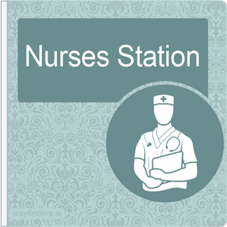 Dementia Friendly Sign Projecting Nurses Station Sign Blue