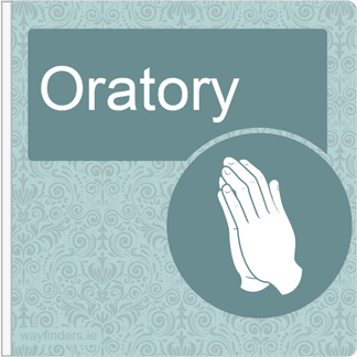 Dementia Friendly Sign Projecting Oratory Sign Blue