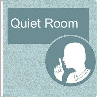 Dementia Friendly Sign Projecting Quiet Room Sign Blue