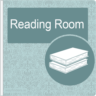 Dementia Friendly Sign Projecting Reading Room Sign Blue