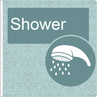 Dementia Friendly Signage Projecting Shower Sign Blue