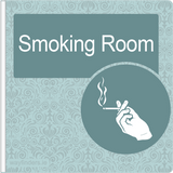 Dementia Friendly Sign Projecting Smoking Room Sign Blue