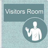 Dementia Friendly Sign Projecting Visitors Room Sign Blue