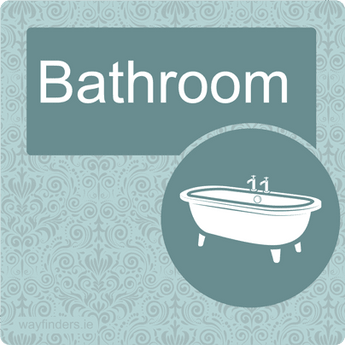 Dementia Friendly Sign Bathroom Door Sign Blue