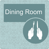 Dementia Friendly Sign Dinning Room Door Sign Blue