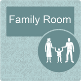 Dementia Friendly Signage Family Room Door Sign Blue