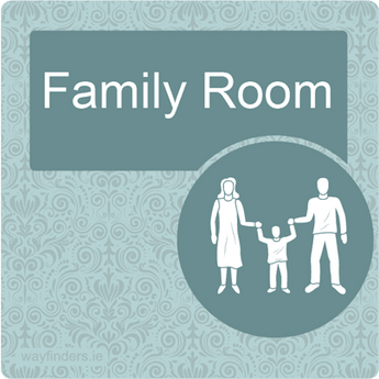 Dementia Friendly Signage Family Room Door Sign Blue