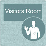 Dementia Friendly Signage Visitors Room Sign Blue