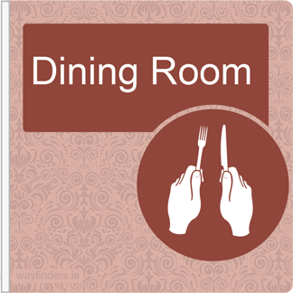 Dementia Friendly Projecting Dining Room Sign