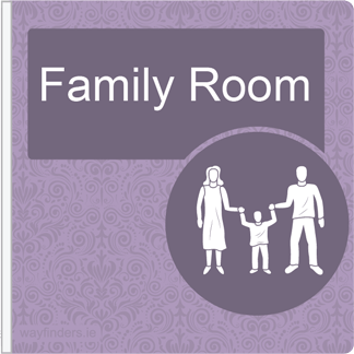 Dementia Friendly Projecting Family Room Sign