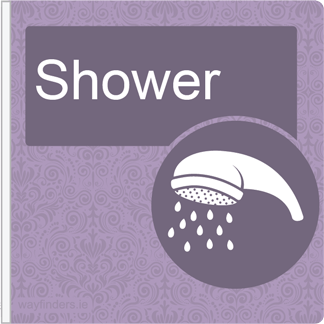 Dementia Friendly Projecting Shower Sign