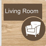 Dementia Friendly Projecting Living Room Sign