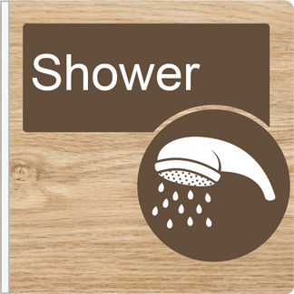 Dementia Friendly Projecting Shower Sign