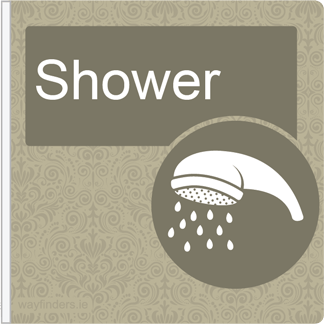 Dementia Friendly Projecting Shower Sign 