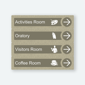 Directional Dementia Sign - Sage Brown - Signage for Care