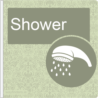 Dementia Friendly Projecting Shower Sign